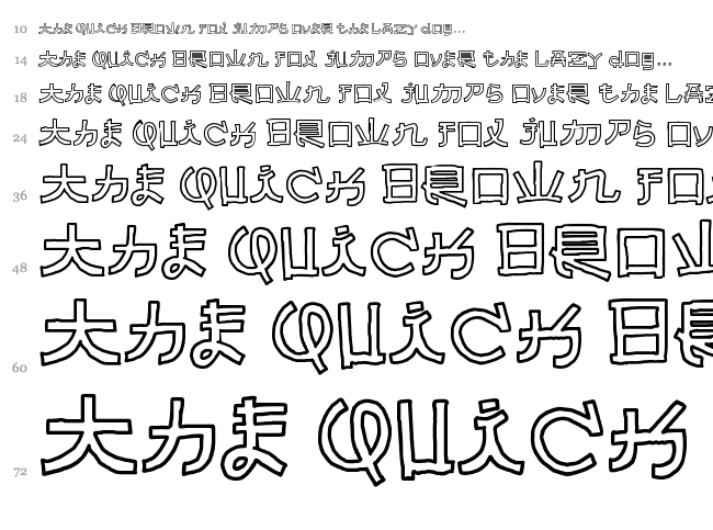 Almost Japanese Cartoon font waterfall